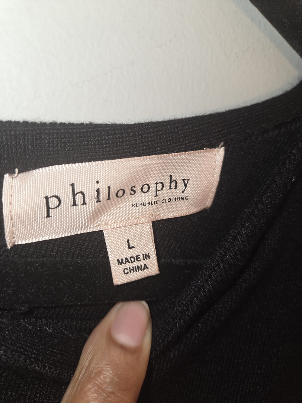 Philosophy Republic Clothing Black Knit Short Sleeve Top Exposed Zipper - Size L